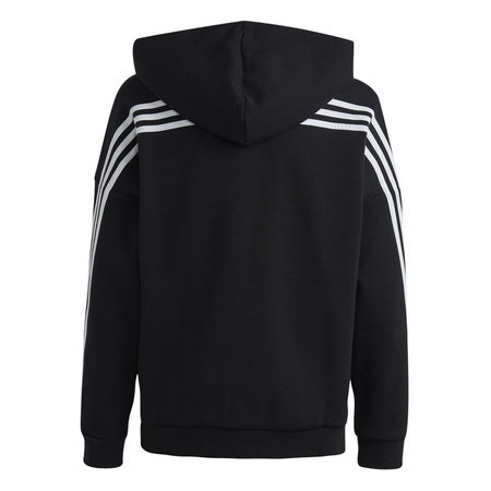 Bluza z kapturem dziecięca adidas FUTURE ICONS 3-STRIPES FZ czarna HR6317