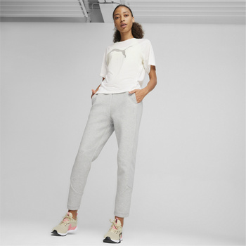 Spodnie dresowe damskie Puma EVOSTRIPE HIGH-WAIST szare 67788004