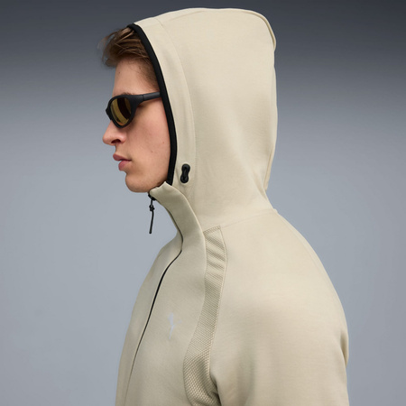 Bluza z kapturem męska Puma EVOSTRIPE FZ DK beżowa 69219061