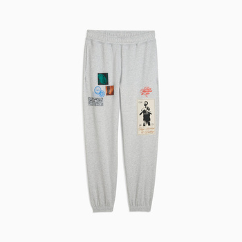 Spodnie dresowe męskie Puma HOOPTOPIA GRAPHIC szare 63287501