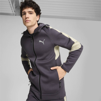 Bluza z kapturem męska Puma EVOSTRIPE FZ DK szara 68170069