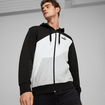 Bluza z kapturem męska Puma POWER COLORBLOCK FZ czarna 67893401
