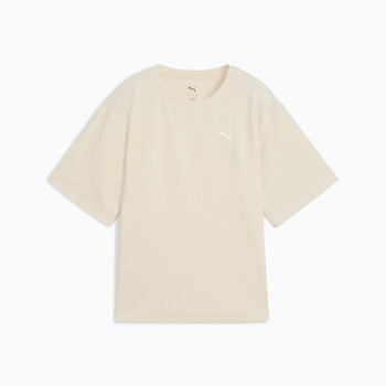 Koszulka damska Puma ESS ELEVATED RELAXED VELOUR RIB beżowa 68810687
