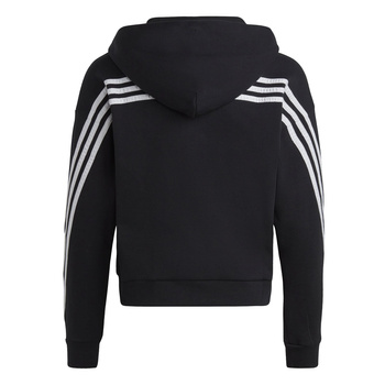 Bluza z kapturem dziewczęca adidas FUTURE ICONS 3-STRIPES FZ czarna IC0118