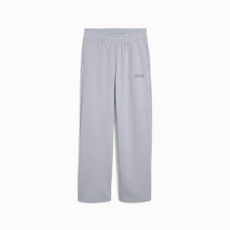 Spodnie dresowe damskie Puma ELEVATED GRAPHIC WIDE TR szare 68950120
