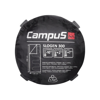 Śpiwór unisex Campus SLOGEN 300 czarny CUP701123200
