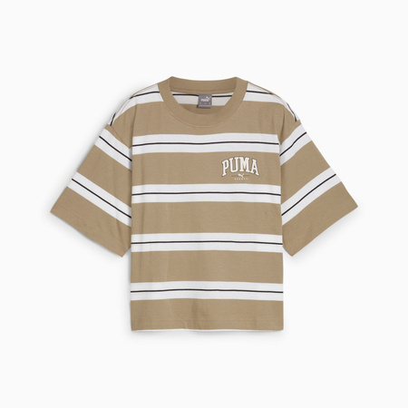Koszulka damska Puma SQUAD STRIPED beżowa 68153867