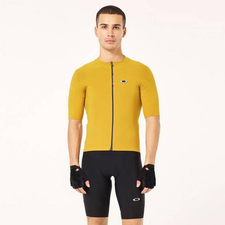 Koszulka rowerowa męska Oakley GRIDSKIN PINSTRIPE JERSEY Q36.5 żółta FOA405953-5AA