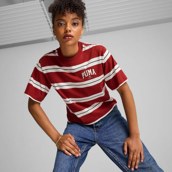 Koszulka damska Puma SQUAD STRIPED czerwona 68153813
