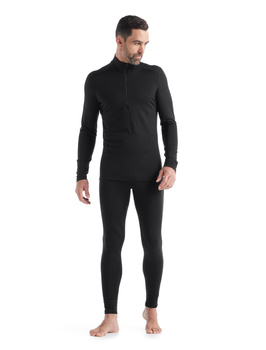 Longsleeve termiczny męski Icebreaker 200 OASIS HALF ZIP czarny IBB04367001