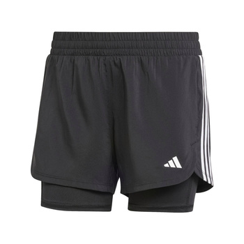 Spodenki treningowe damskie adidas 2-IN-1 PACER czarne JJ3116