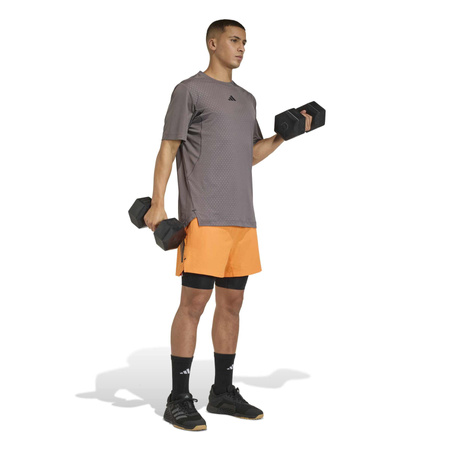 Koszulka treningowa męska adidas D4T POWER brązowa KE9936