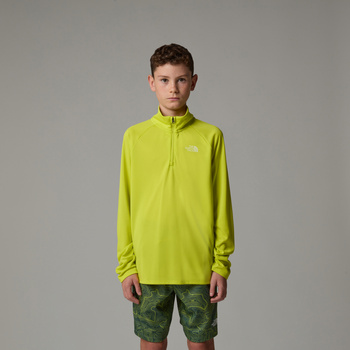 Longsleeve dziecięcy The North Face NEVER STOP 1/4 ZIP zielony NF0A870QJE3
