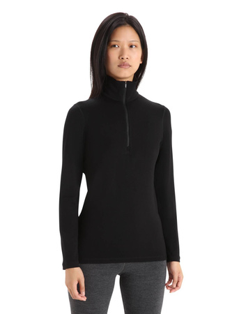 Longsleeve termiczny damski Icebreaker 260 TECH HALF ZIP czarny IBB04390001
