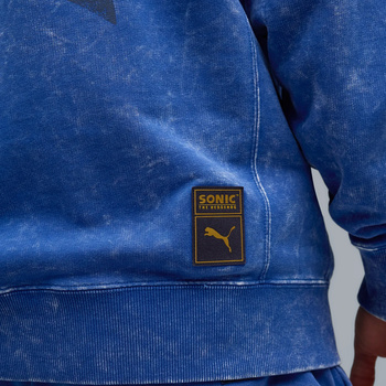 Bluza z kapturem męska Puma X SONIC RELAXED GRAPHIC TR niebieska 63240817