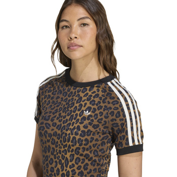 Koszulka damska adidas LEOPARD brązowa JW7304