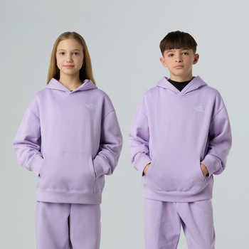Bluza z kapturem dziecięca The North Face ESSENTIAL OVERSIZED fioletowa NF0A89HAQZI