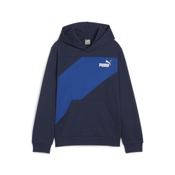 Bluza z kapturem chłopięca Puma POWER COLORBLOCK TR granatowa 67925014