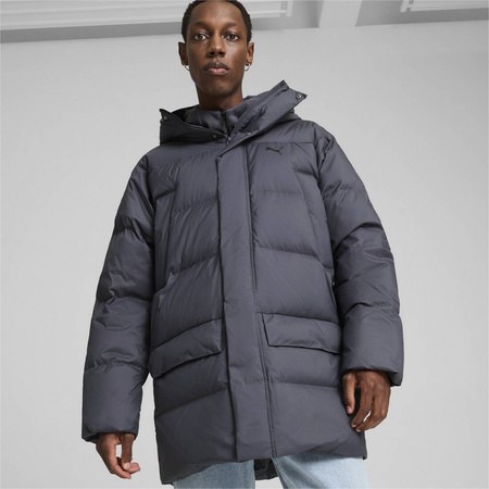 Kurtka z kapturem męska Puma PROTECTIVE DOWN PARKA szara 62646669