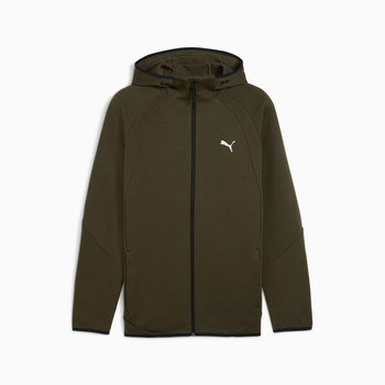 Bluza z kapturem męska Puma EVOSTRIPE FZ DK zielona 68823170