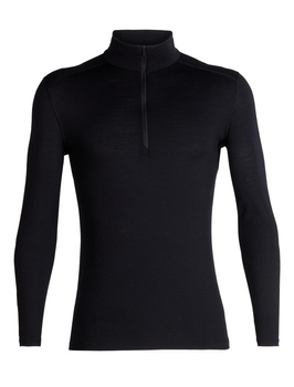 Longsleeve termiczny męski Icebreaker 200 OASIS HALF ZIP czarny IBB04367001