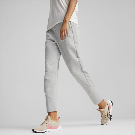 Spodnie dresowe damskie Puma EVOSTRIPE HIGH-WAIST szare 67788004