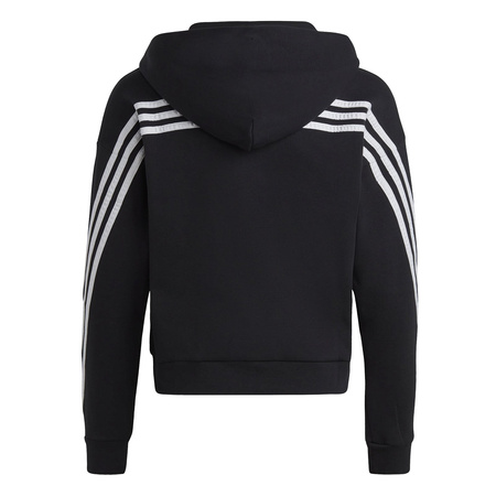 Bluza z kapturem dziewczęca adidas FUTURE ICONS 3-STRIPES FZ czarna IC0118