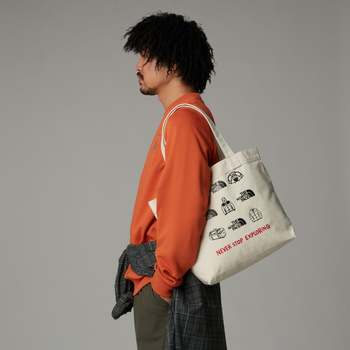 Bawełniana torba unisex The North Face COTTON TOTE beżowa NF0A3VWQBUO