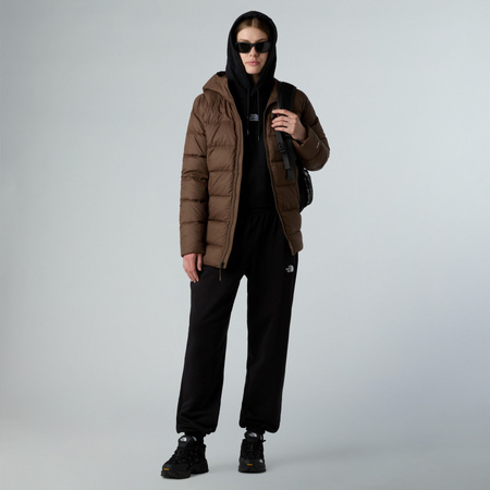 Parka puchowa z kapturem damska The North Face HYALITE DOWN brązowa NF0A8E741OI