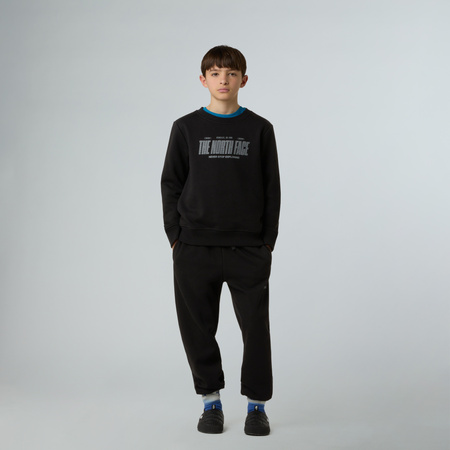 Bluza chłopięca The North Face REFLECTIVE LOGO RELAXED CREW czarna NF0A8EATJK3