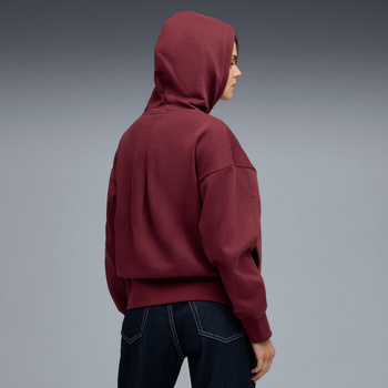 Bluza z kapturem damska Puma HER OVERSIZED FL bordowa 68815196