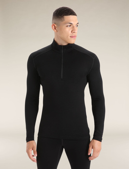 Longsleeve termiczny męski Icebreaker 260 OASIS HALF ZIP czarny IBB04372001