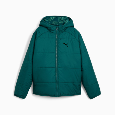 Kurtka z kapturem chłopięca Puma REVERSIBLE PUFFER zielona 68283322