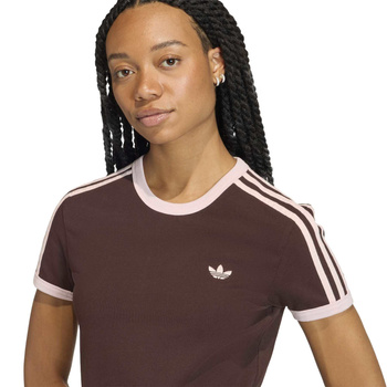 Koszulka damska adidas 3-STRIPES SLIM brązowa KC9017