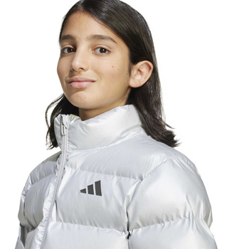 Kurtka puchowa dziecięca adidas GLAM srebrna JM1670