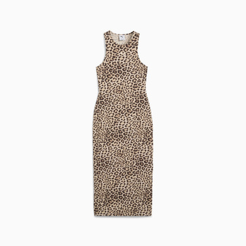 Sukienka damska Puma LEO LUXE SLIM AOP brązowa 63233991