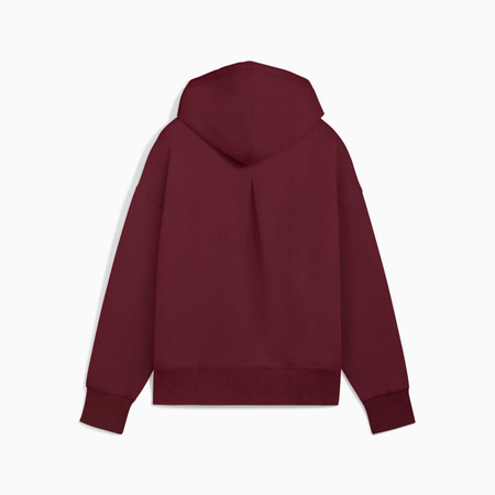 Bluza z kapturem damska Puma HER OVERSIZED FL bordowa 68815196