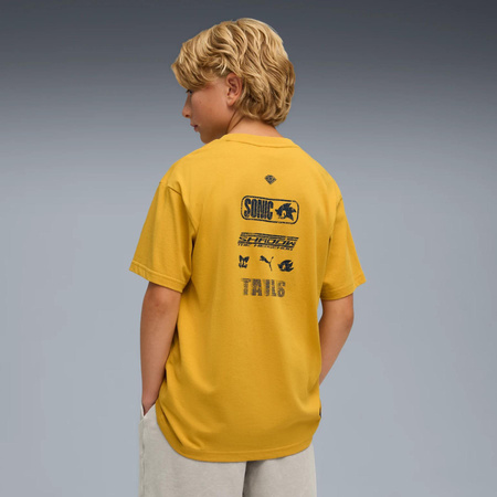 Koszulka chłopięca Puma X SONIC RELAXED GRAPHIC złota 63238162