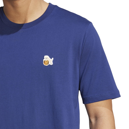 Koszulka treningowa męska adidas DOG HOOP niebieska JZ7446