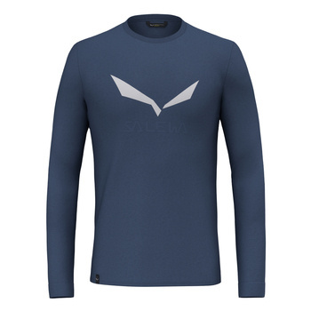Longsleeve trekkingowy męski Salewa SOLIDLOGO DRY granatowy 00-0000027340_8670