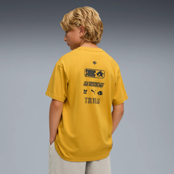 Koszulka chłopięca Puma X SONIC RELAXED GRAPHIC złota 63238162