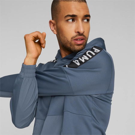 Bluza z kapturem męska Puma FIT PWRFLEECE niebieska 52212418