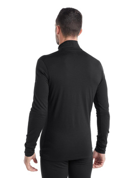 Longsleeve termiczny męski Icebreaker 200 OASIS HALF ZIP czarny IBB04367001