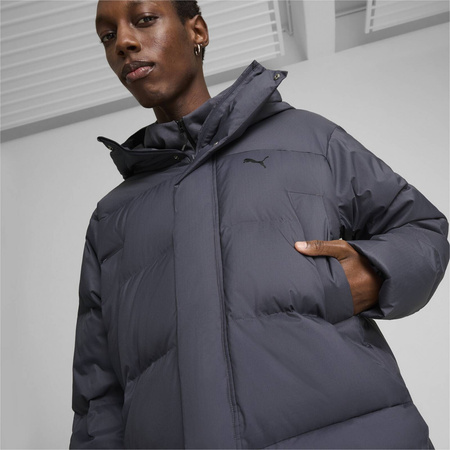 Kurtka z kapturem męska Puma PROTECTIVE DOWN PARKA szara 62646669