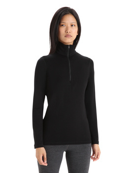 Longsleeve termiczny damski Icebreaker 260 TECH HALF ZIP czarny IBB04390001
