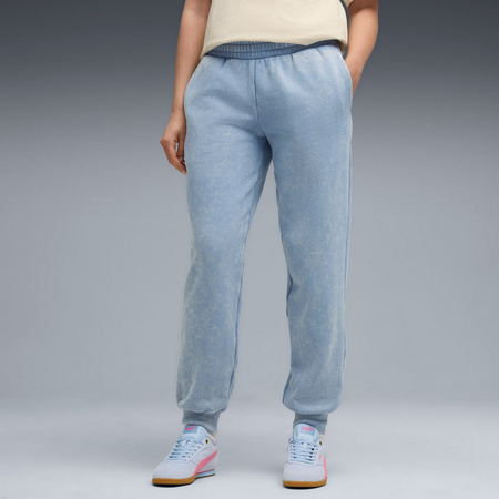 Spodnie dresowe damskie Puma ESS ELEVATED COMFORT WASH FL niebieskie 68810434