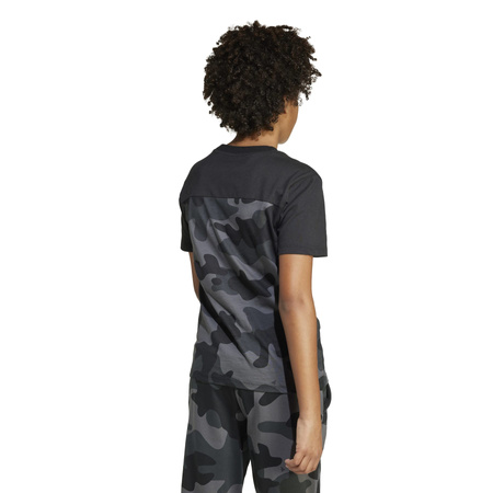 Koszulka dziecięca adidas SEASONAL ESSENTIALS CAMO czarna JX5313