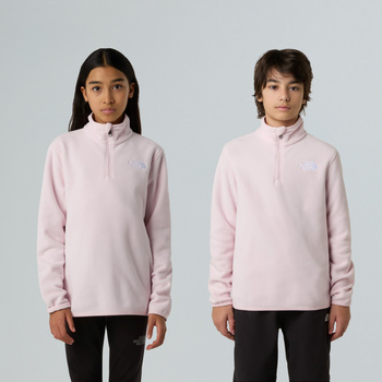 Polar dziecięcy The North Face GLACIER 1/4 ZIP różowy NF0A8CVGBP6