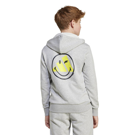 Bluza z kapturem dziecięca adidas SMILEYWORLD szara JD3288