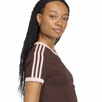 Koszulka damska adidas 3-STRIPES SLIM brązowa KC9017